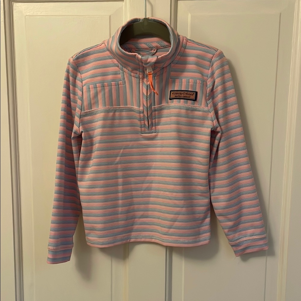 Vineyard Vines Kids Pink and Blue Striped Sankaty
